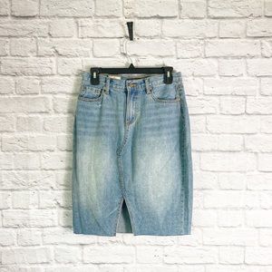 Marine Layer Celine Denim Slit Skirt